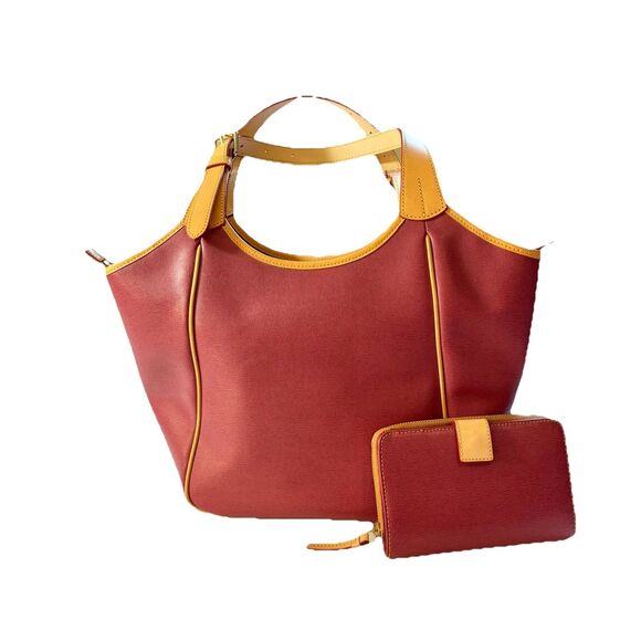 NEW Dooney & Bourke Shoulder Violet Saffiano Leather Satchel & Wallet Bag Tote - Picture 2 of 16